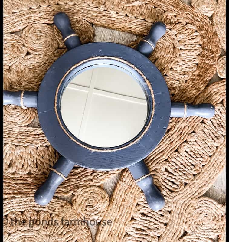 thrift store mirror to make a nautical mirror.