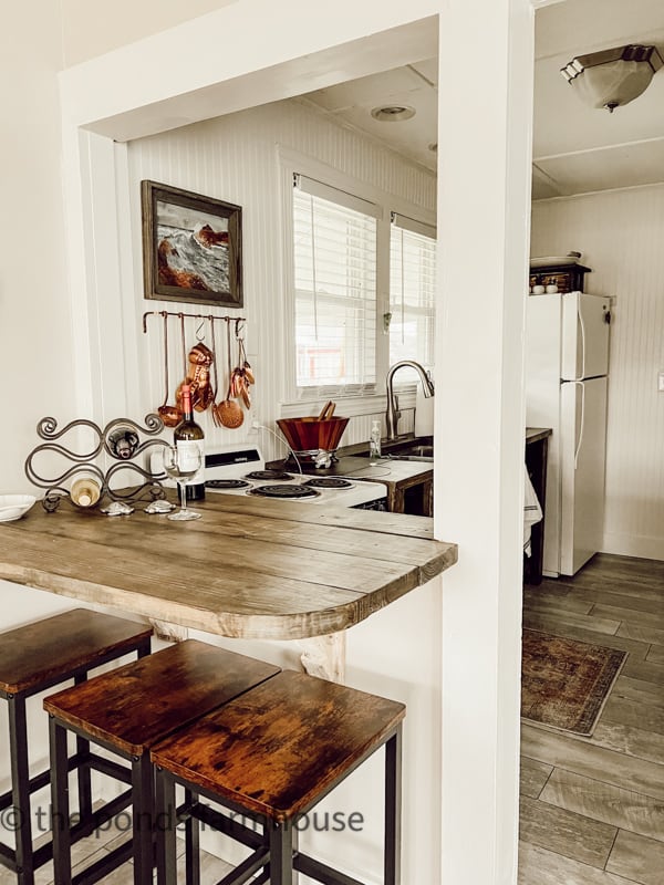 New Bar in Tiny House provides much needed space to eat.  