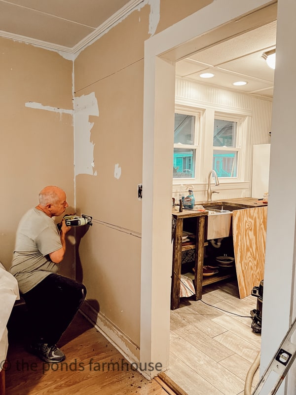 Remove a partial wall in tiny house
