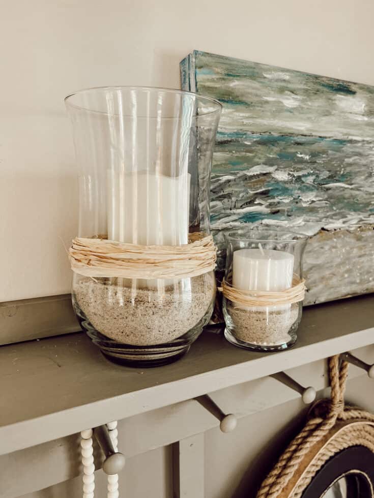 Easiest DIY Pottery Barn Hack - Coastal Candle Holders