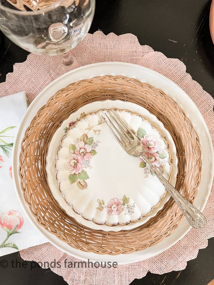 Use woven wicker trays with place settings to add texture