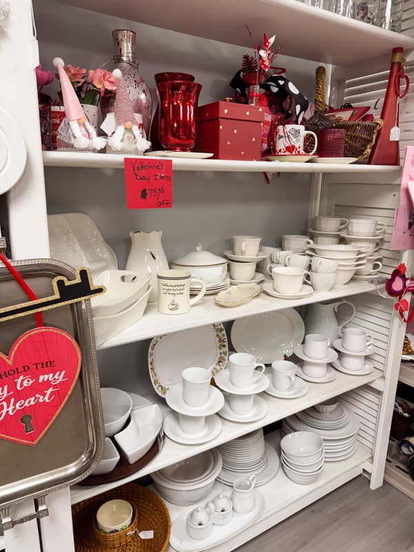 inventory is very organized on the shelves  at PAW's Resale Shoppe