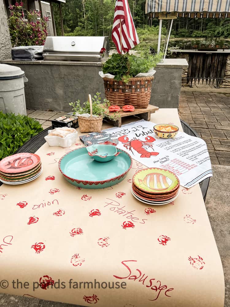 Patriotic centerpiece with florals and ferns and American flag for herbal centerpiece