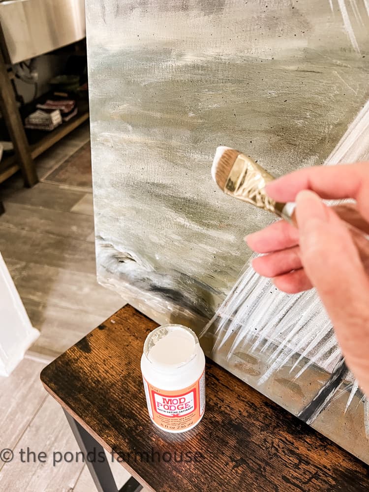 make DIY Wall Art look wet with mod podge