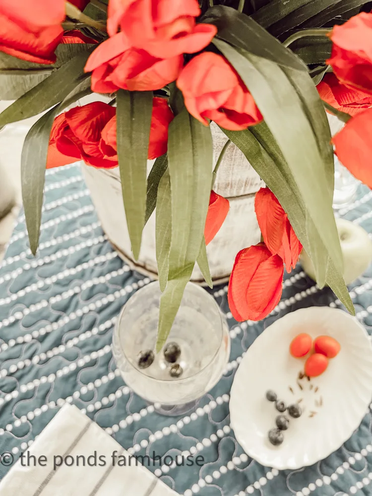 Use red white and blue decor to make a festive feel