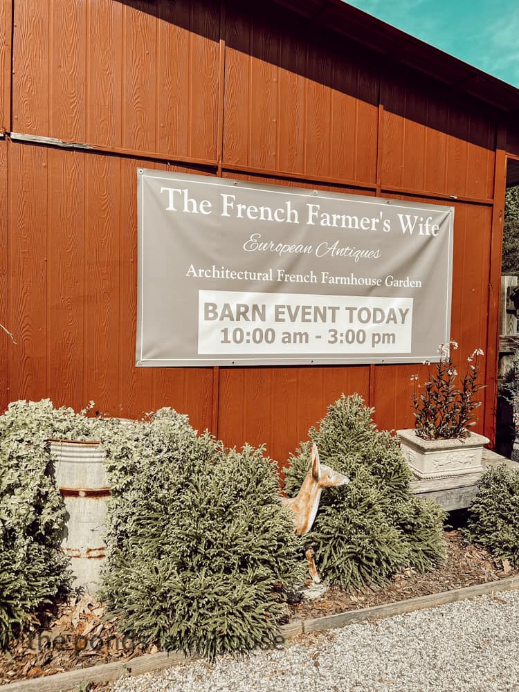 Barn sale sign