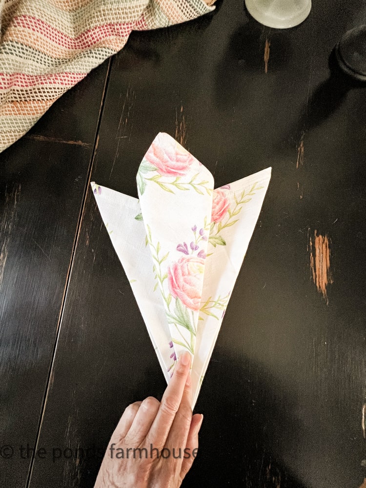 Tulip Napkin Fold Steps 