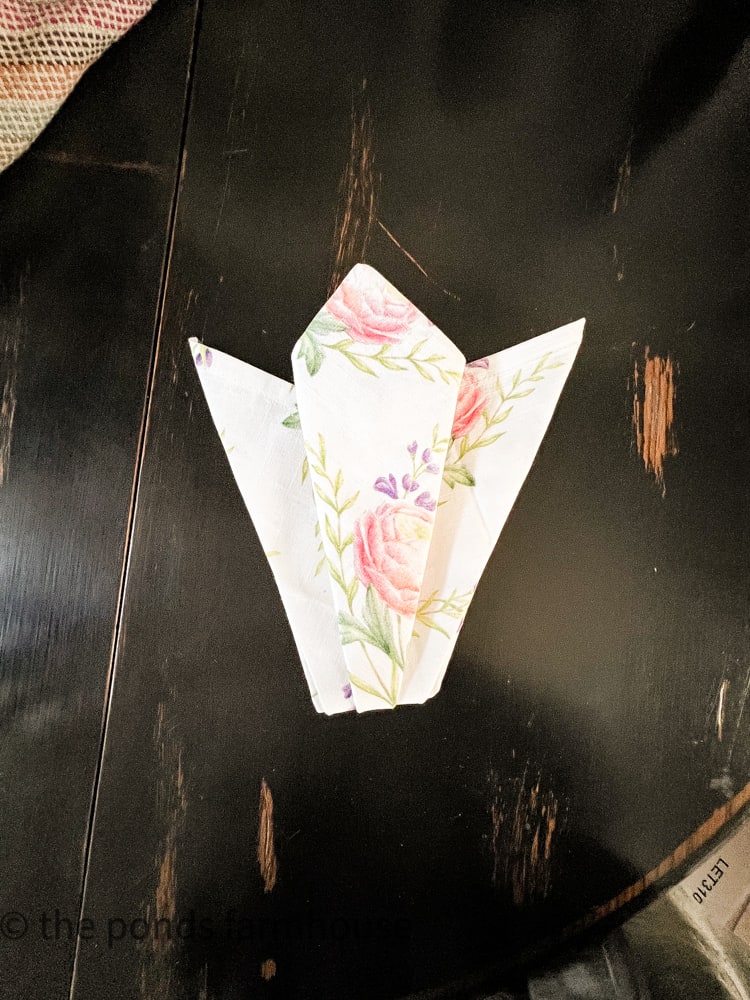 Tulip Napkin Fold Steps