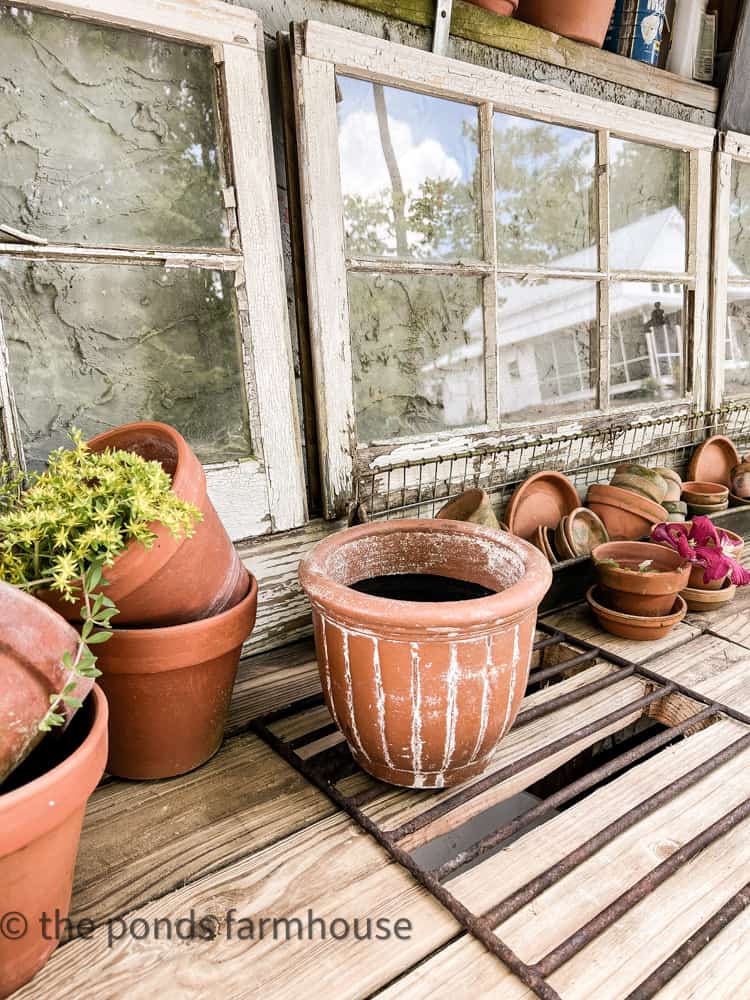 How to Make A Potting Bench More Efficient by adding drainage slots