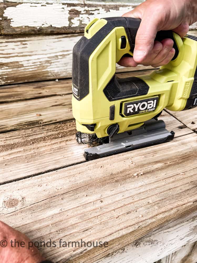 Cut slots with jig saw, Ryobi jigsaw