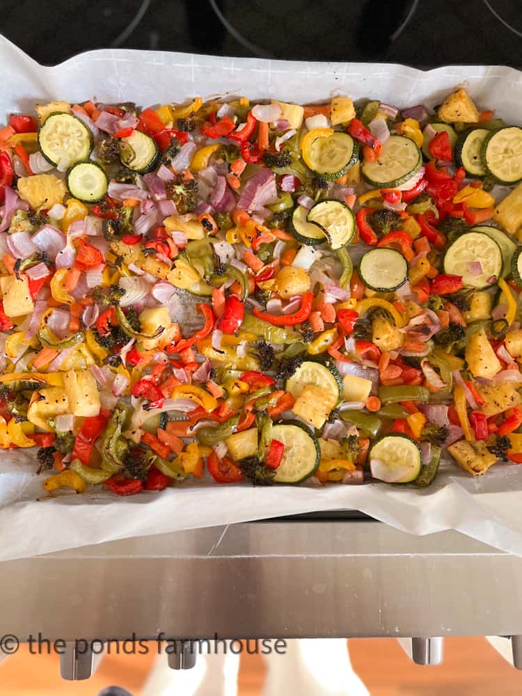 Oven Roasted Vegetables on Parchment Paper