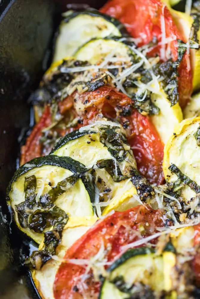 Healthy Zucchini Tomato Bake, summer vegetables recipe, healthy baked vegetables 