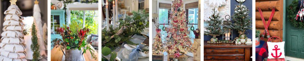 christmas in July tablescape and decorated christmas tree