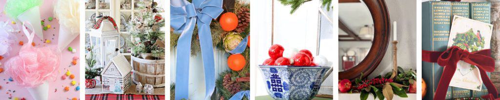 blue and white decor with fruit