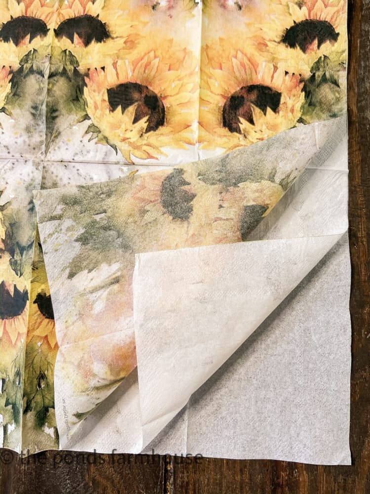 Decoupage napkins Dollar Store hack. Flower pattern napkins.