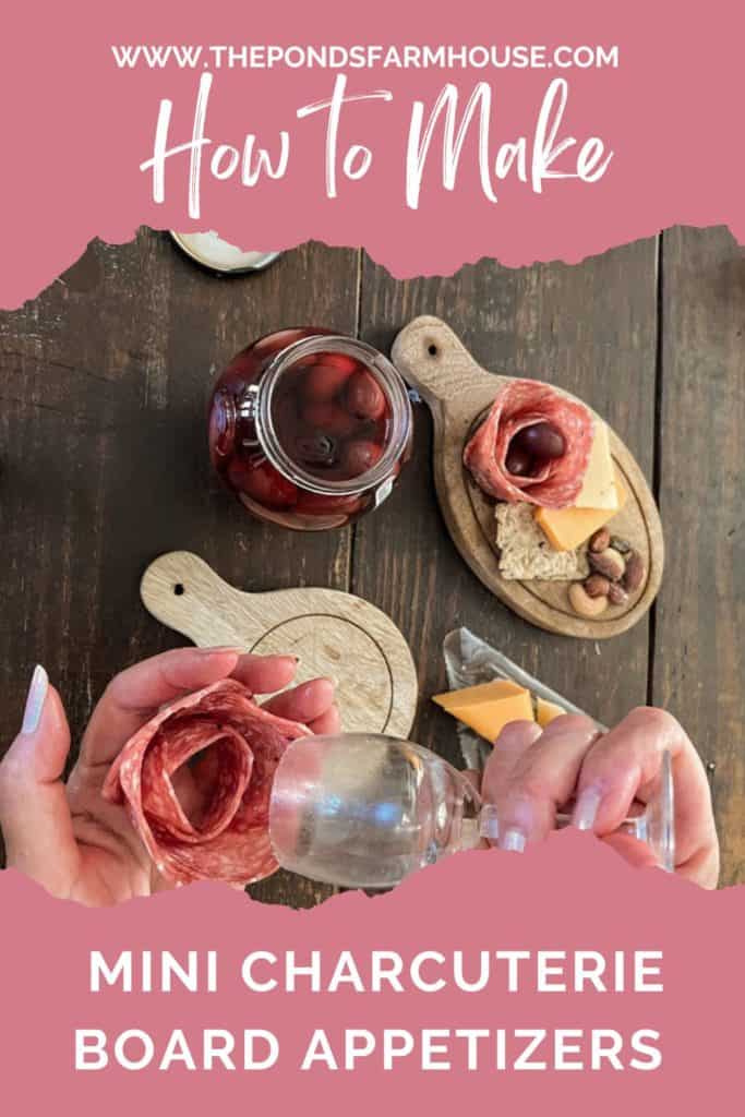 How to Make Small Appetizer Boards for outdoor Dinner Party - Wine & Cheese, Meat and Cheese.  