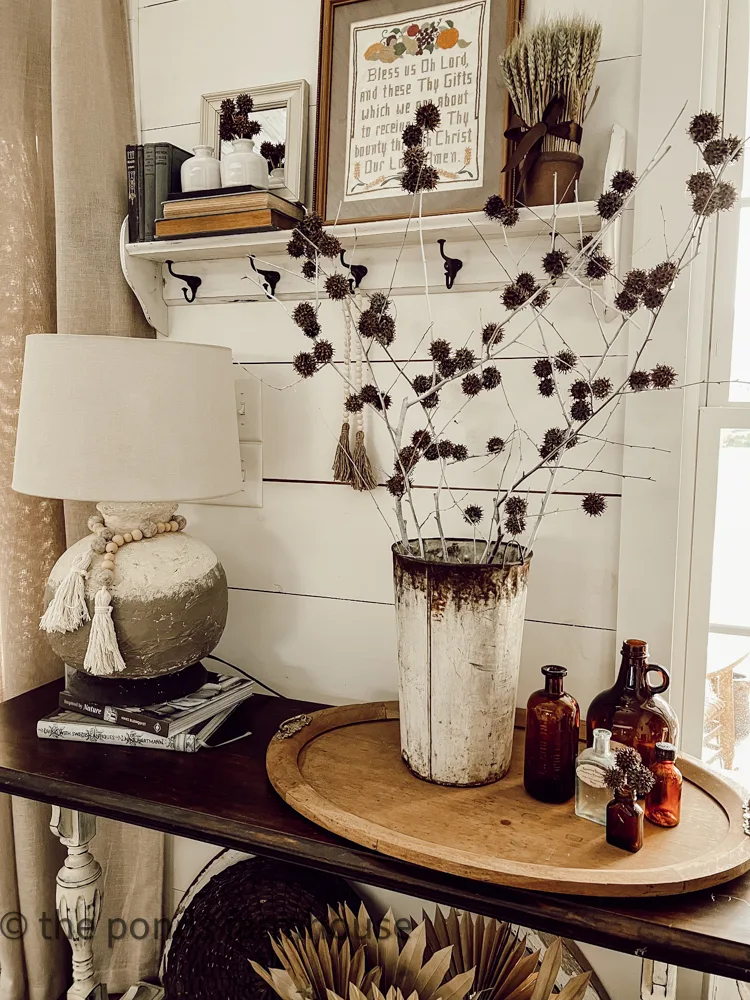 Sweet Gum Balls Foraged Craft Ideas for Farmhouse Style Fall Decorating with DIY and Thrifted Decor Items