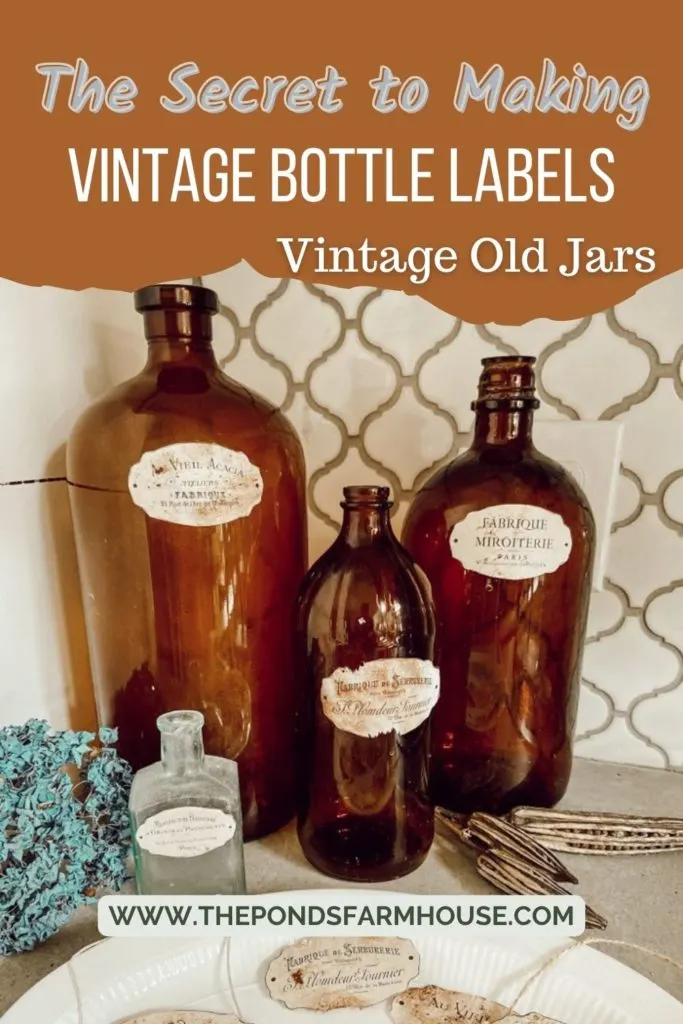 Vintage Collectable Bottles updated with faux aged labels. 