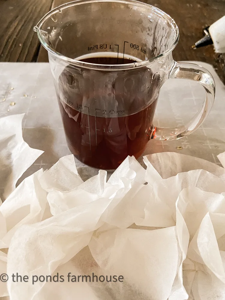 Use coffee to stain coffee filter crafts as an optional step. 