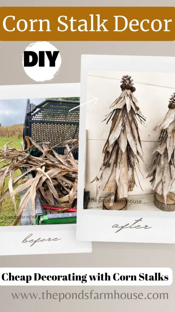 Decorating with Corn Stalks easy DIY Tutorial for fall decorating.  Farmhouse Style Decor.