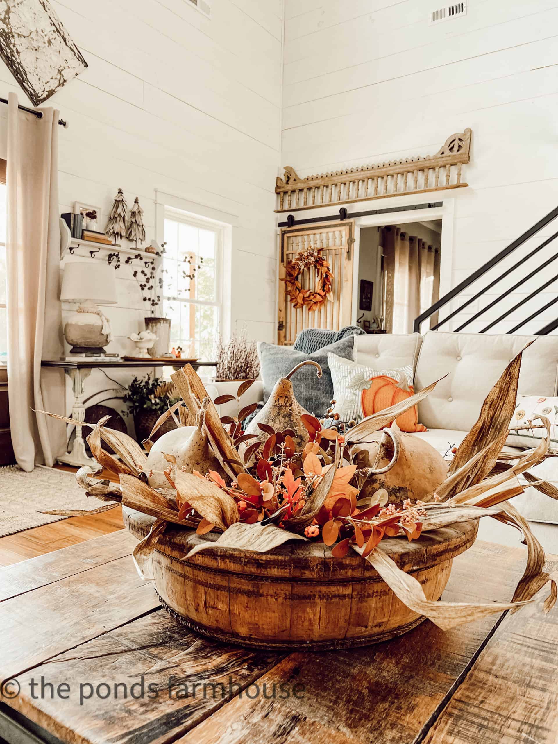 The Secret To Coffee Table Decorating in a modern farmhouse.