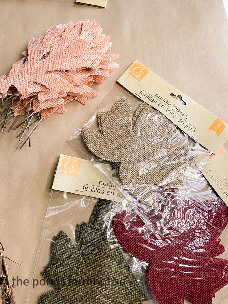 Dollar Tree Leaves to make a DIY Fall Wreath that's inexpensive and easy to make. 