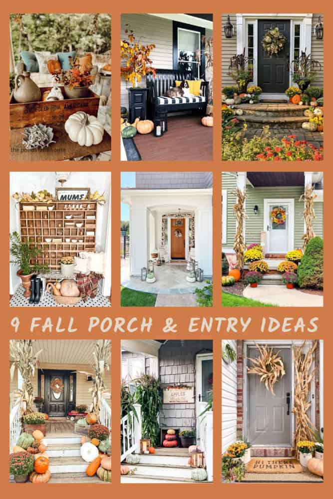 9 Fall Porch and Entryway decorating Ideas from 9 different porches and styles. 