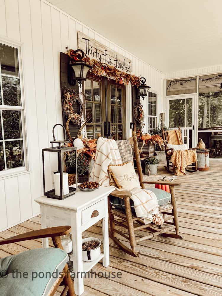 Rocking Chairs, Throw Blankets for front porch sitting.  