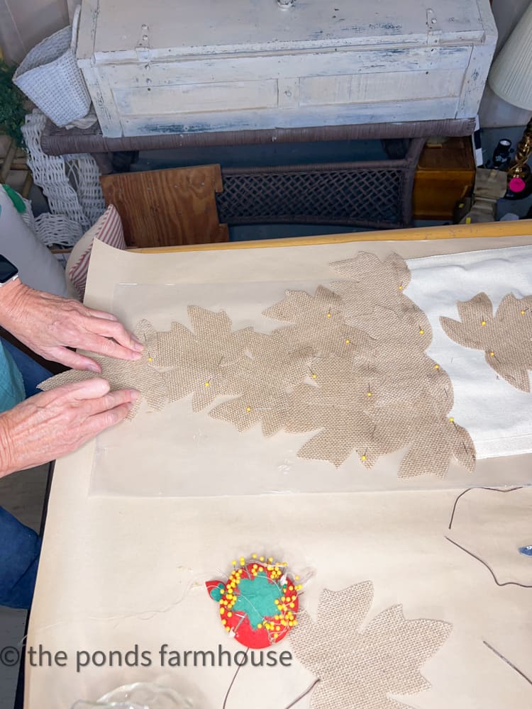 Assemble Fall Leaf Table Runner with easy instructions. Cottage-style decor for fall tables.  