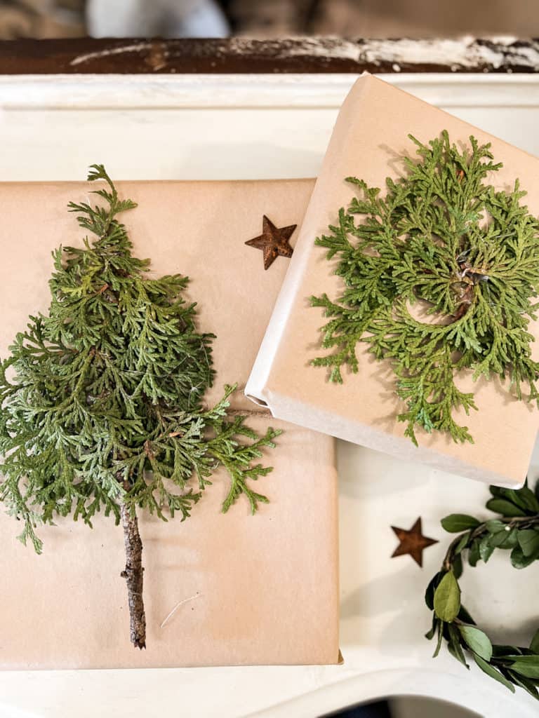 Cedar Greenery for Christmas Craft Ideas - Cedar Christmas Tree and Christmas Ornament.