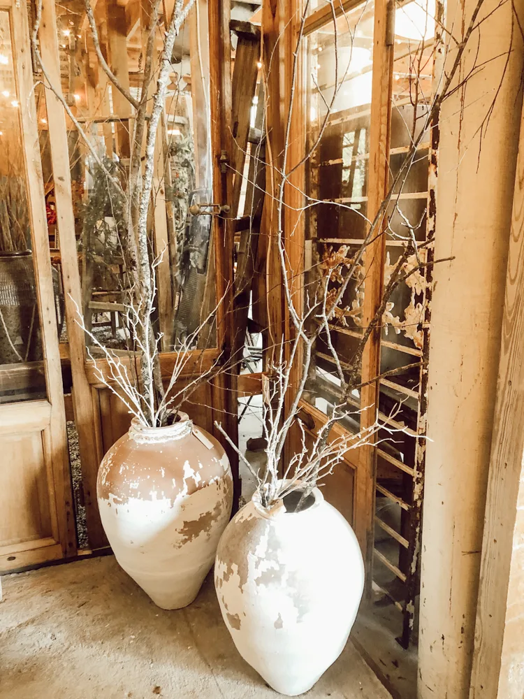 Unique Vessel hold twigs for a holiday display