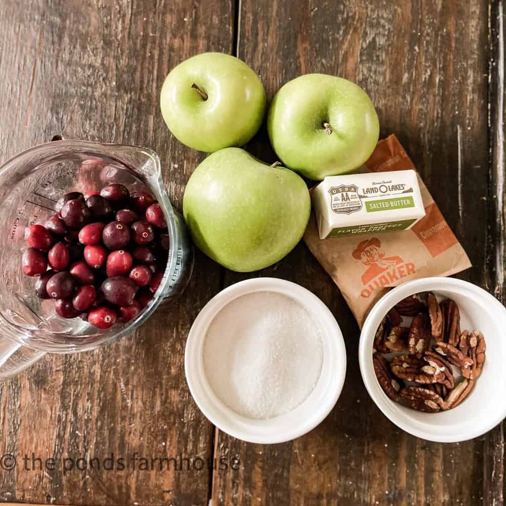 Ingredients for Apple Cranberry Bake Recipe