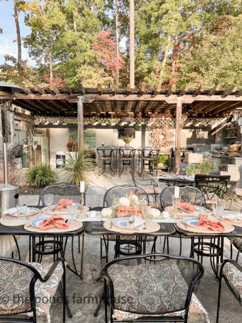 Fall Outdoor Kitchen Table Ideas-With Thrift Store & DIY Tableware