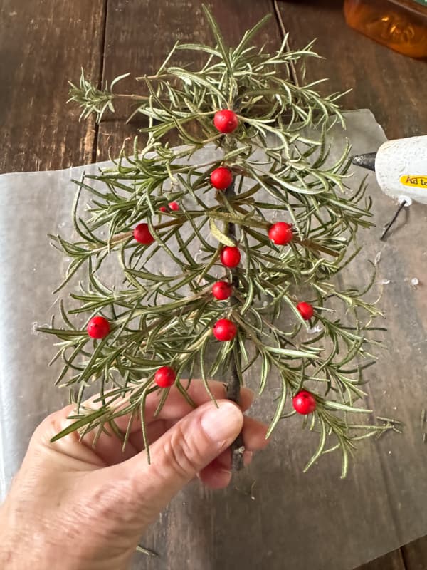 Rosemary and berry Christmas Tree Package topper