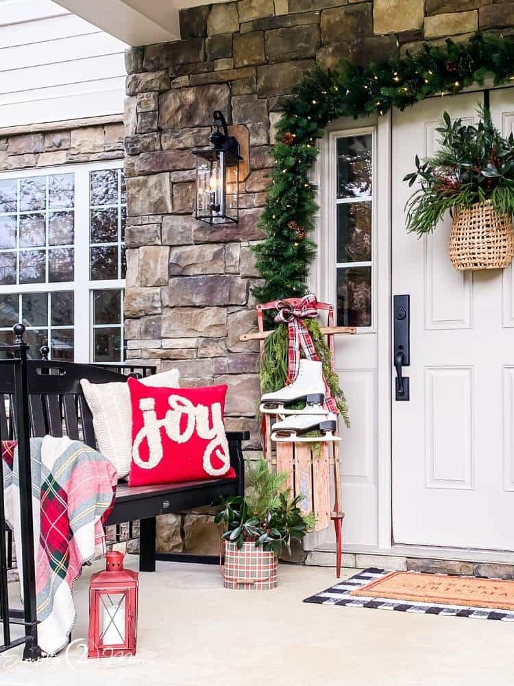 Small porch decorating ideas for Christmas and the Holidays