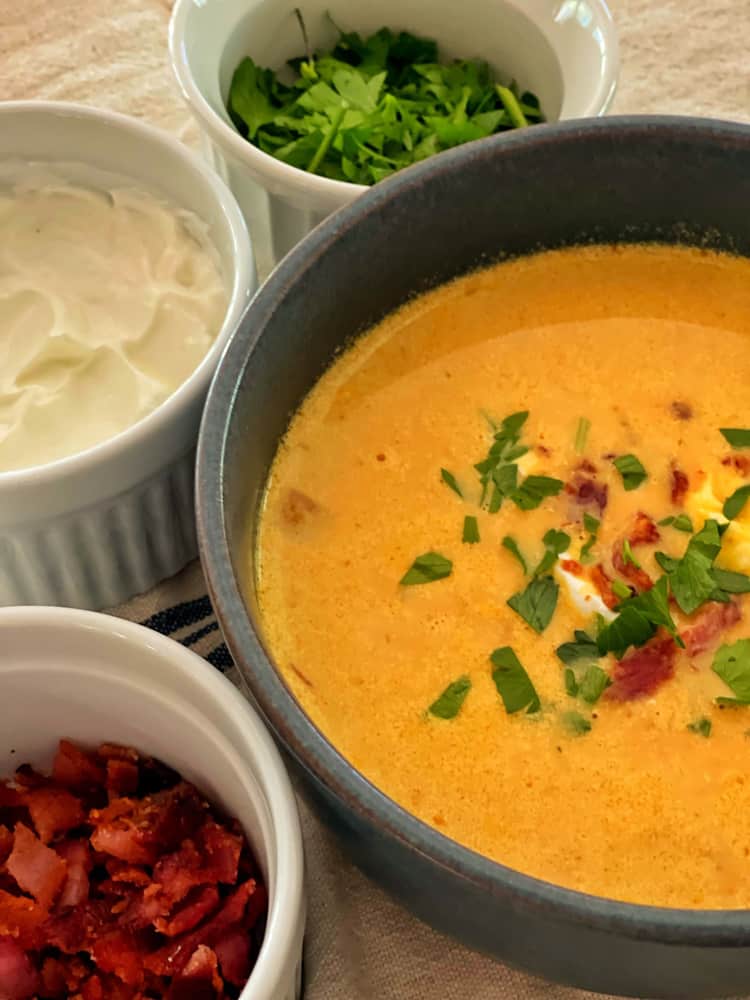 Pumpkin Soup is a great side dish for Friendsgiving Brunch Menu Ideas
