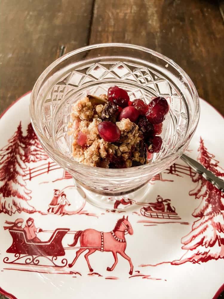 Easy Cranberry and Apple Bake For Holiday Recipes.  Dessert or Side Dish for Thanksgiving, Friendsgiving & Christmas.