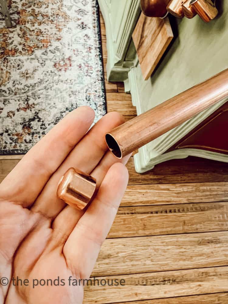 Copper Pipe and Copper Cap to make pot rack.