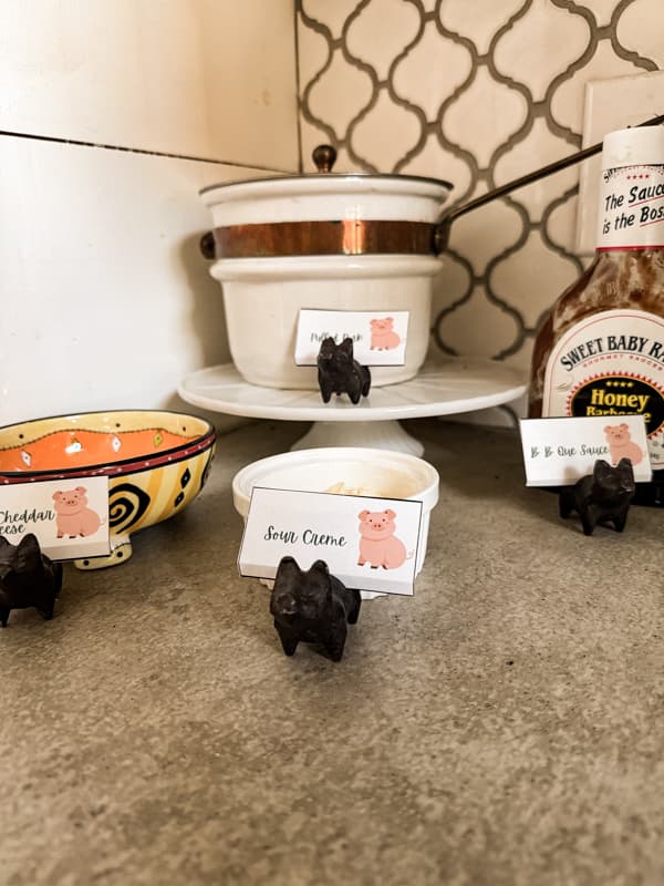 Pulled Pork Nachos Bar Place Cards Free Printable