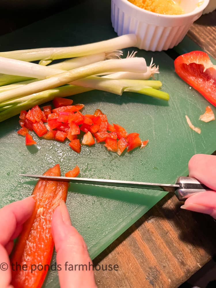 Finely Chop Red Pepper