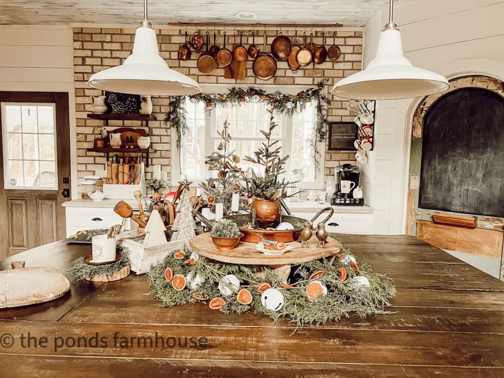 Sustainable, foraged, and repurposed Christmas Ideas for Farmhouse Kitchen 