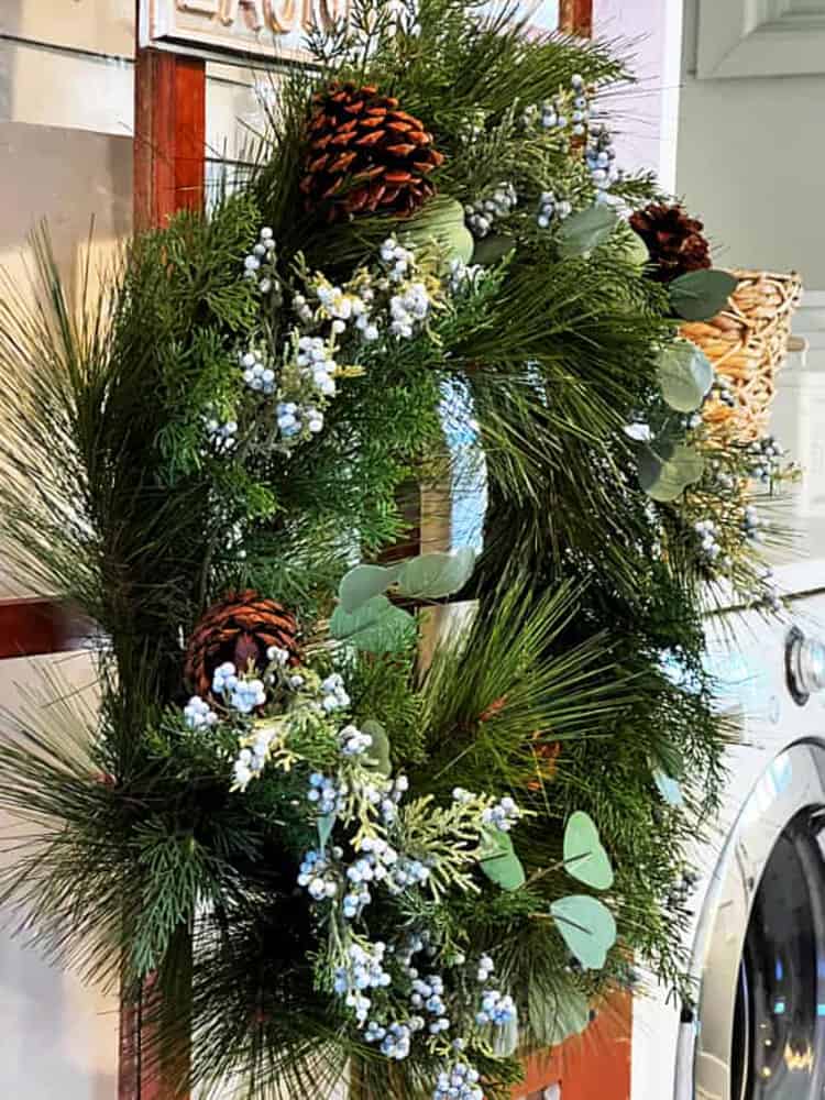 Use foraged pinecones and mix with fresh greenery for eco-friendly and sustainable Christmas Decorating ideas