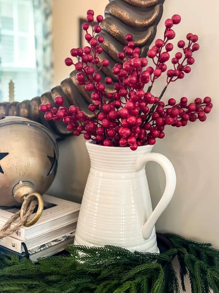 Add faux greenery to make your Christmas Decorating Easy.