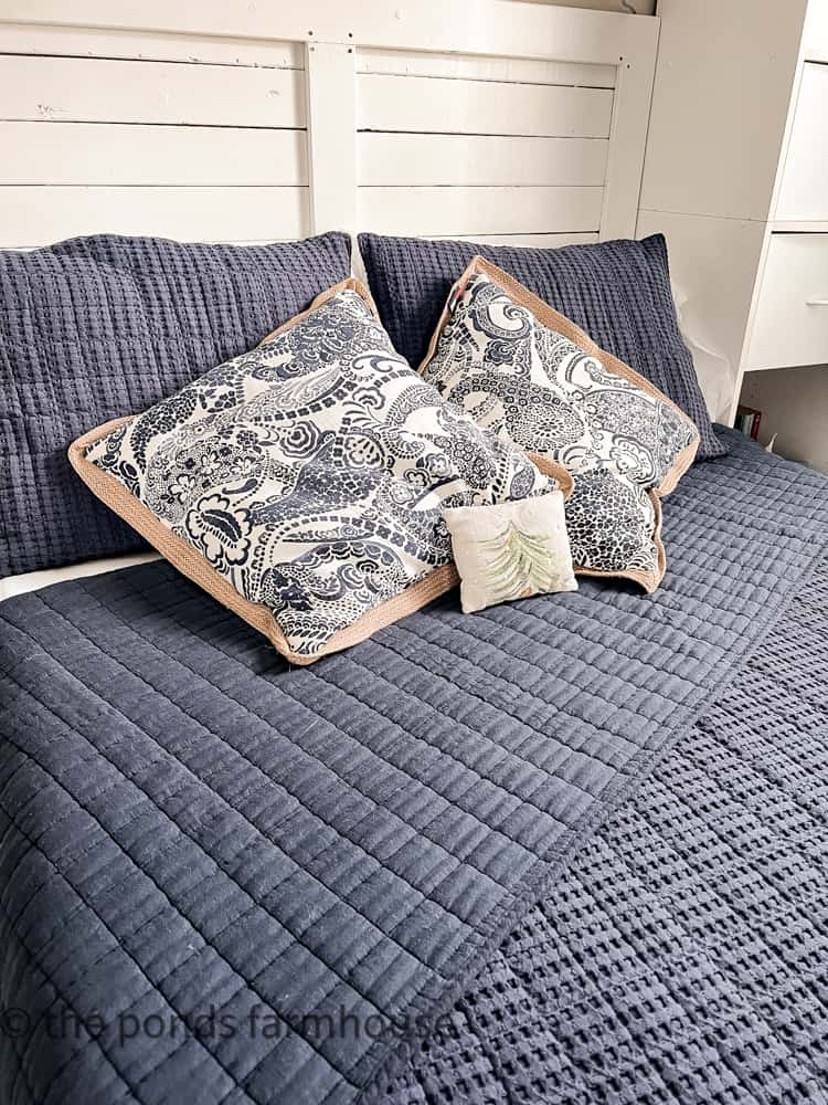 Levtex Home Coastal Bedding.  Navy Mill Waffle Quilt.  