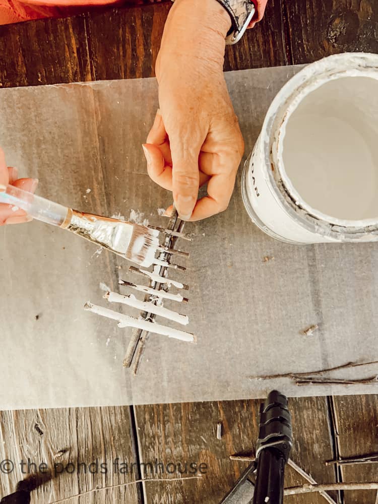 Paint DIY Ornaments with white chalk paint.