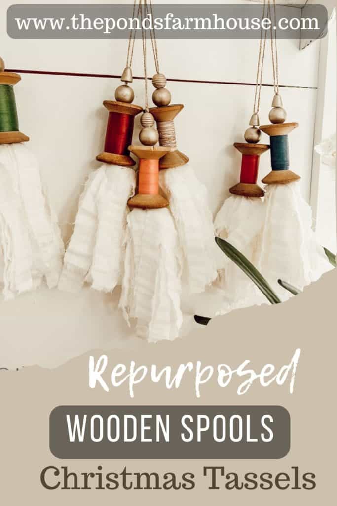 How To repurpose Vintage Wooden Spools to make Tassels for Christmas 