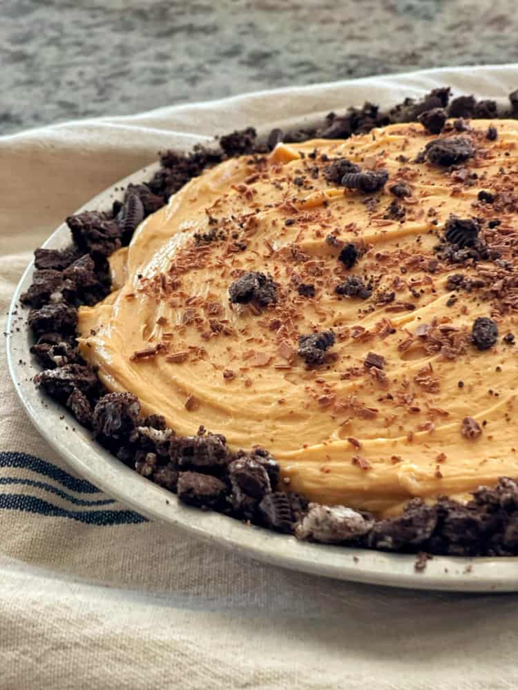 NO Bake Peanut Butter PIe for Christmas Breakfast Supper Club Menu and recipes