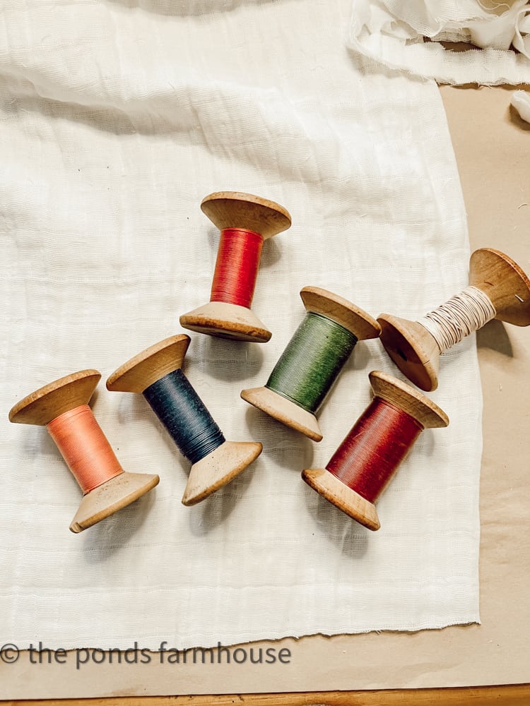 Vintage Wooden Spools to make tassels for Christmas