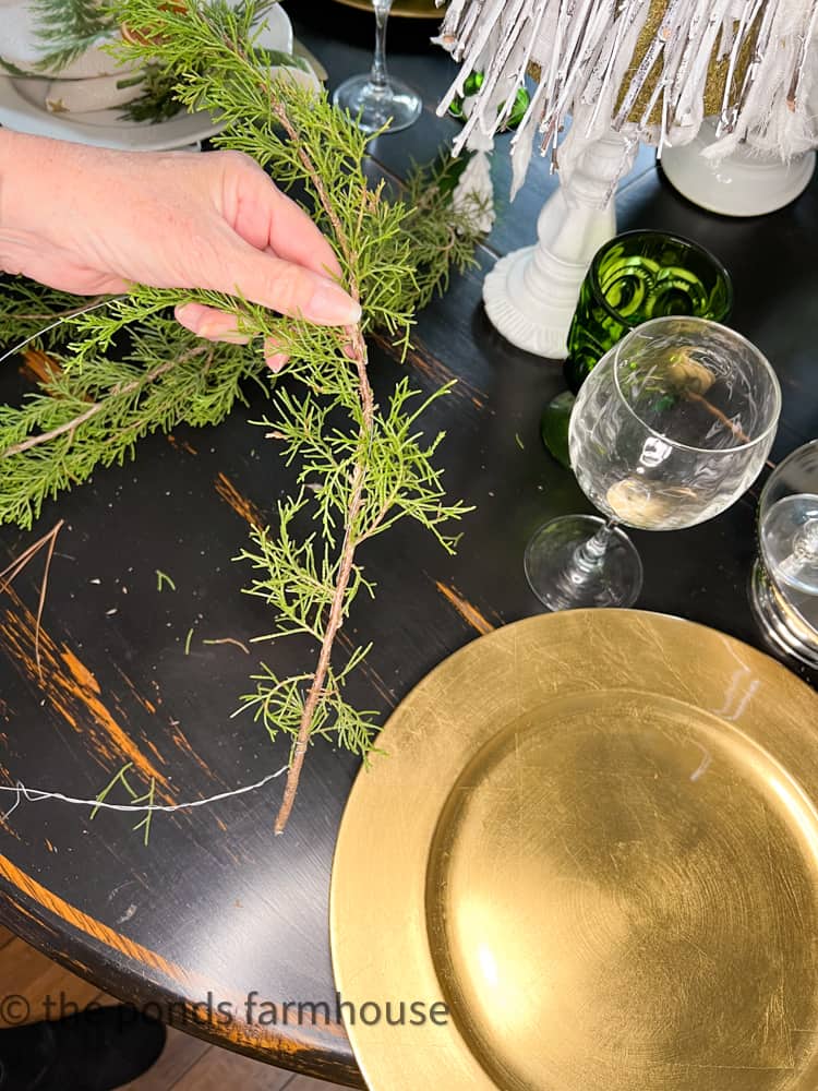 Real Cedar and wire ring for plate wreath. Wrap cedar stems around wire.