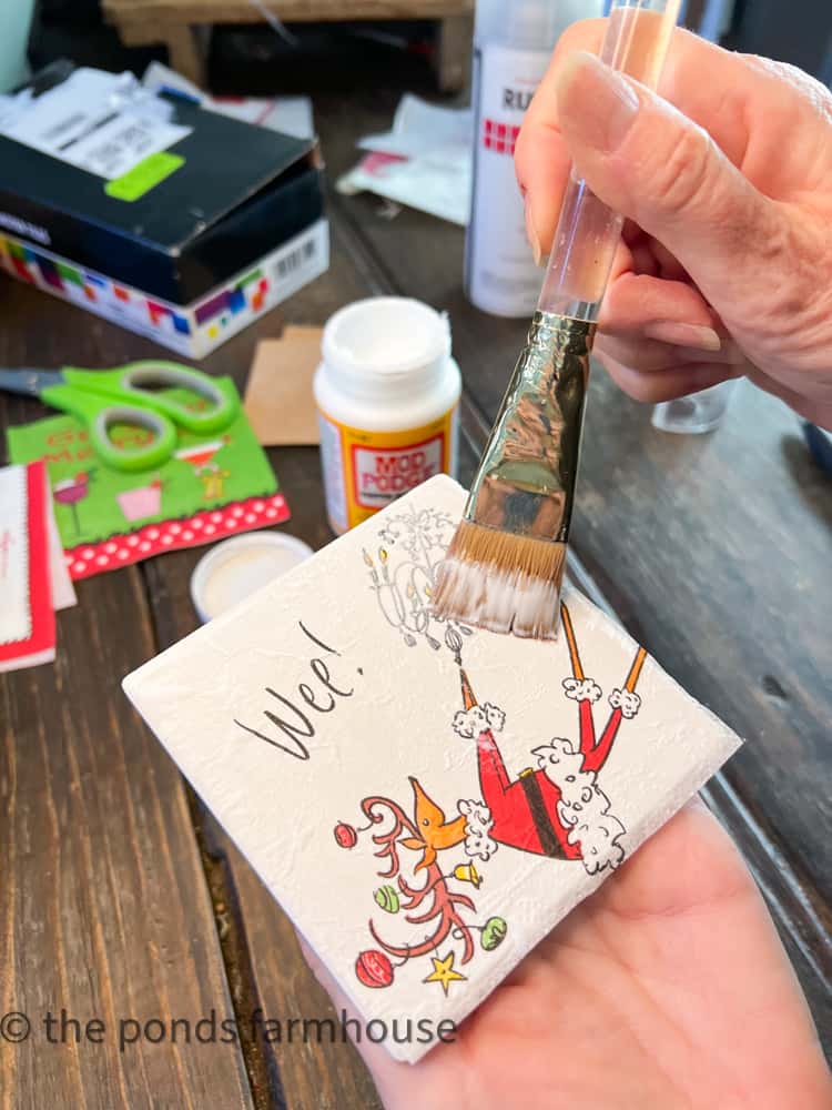 DIY Gift Ideas Christmas Decoupage Napkin Ideas